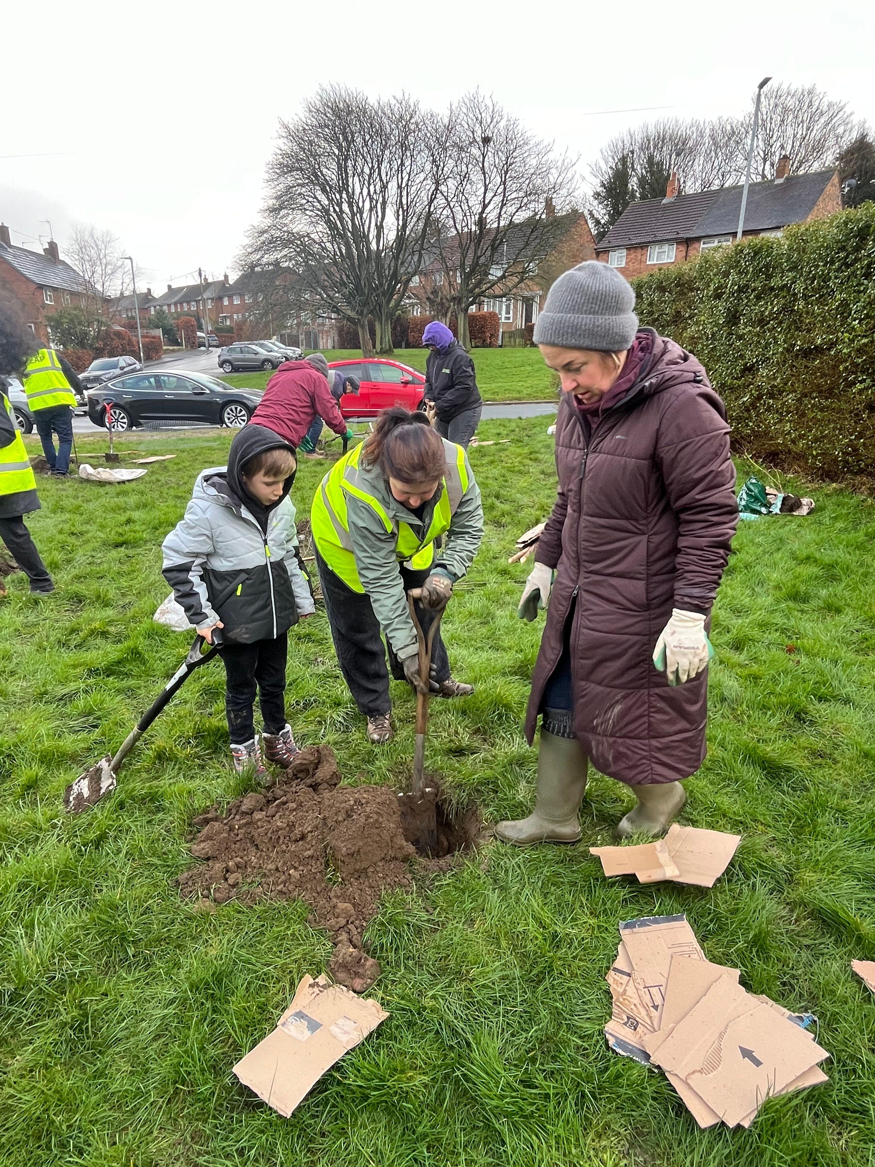 Kids digging wholes